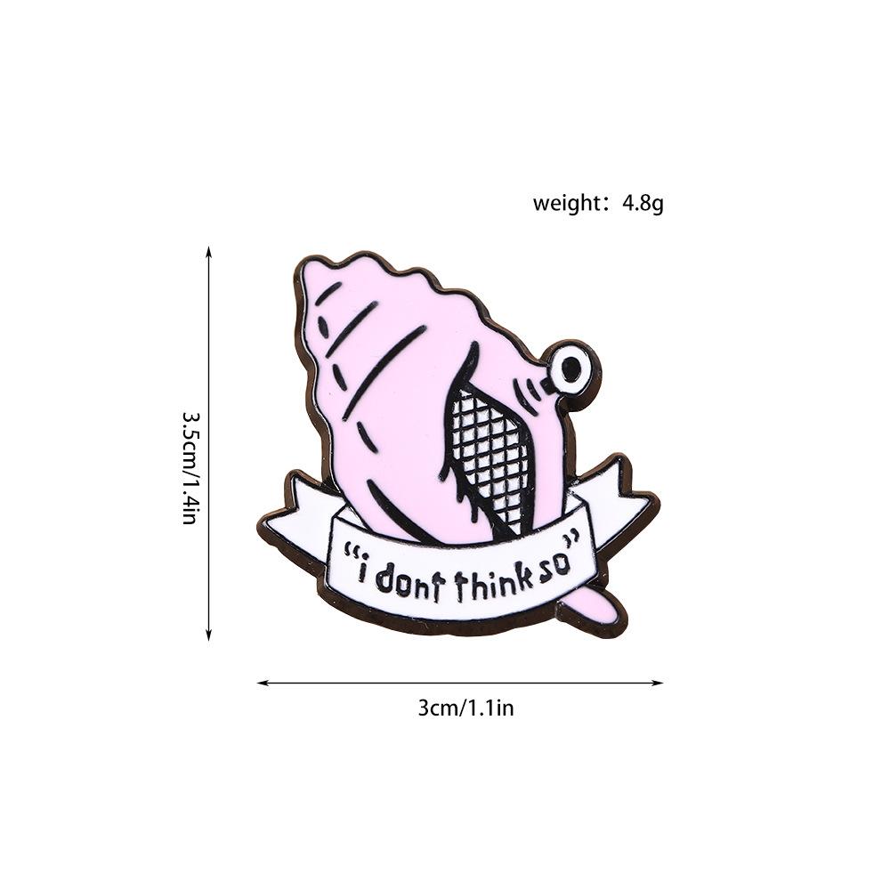 Creative Conch Cartoon Brooch English Peripheral Metal Badge Backpack Clothes Decorative Accessories Trend