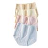Mao Ren Women's Jacquard High-Waist Antibacterial Cotton Briefs 4-Pack