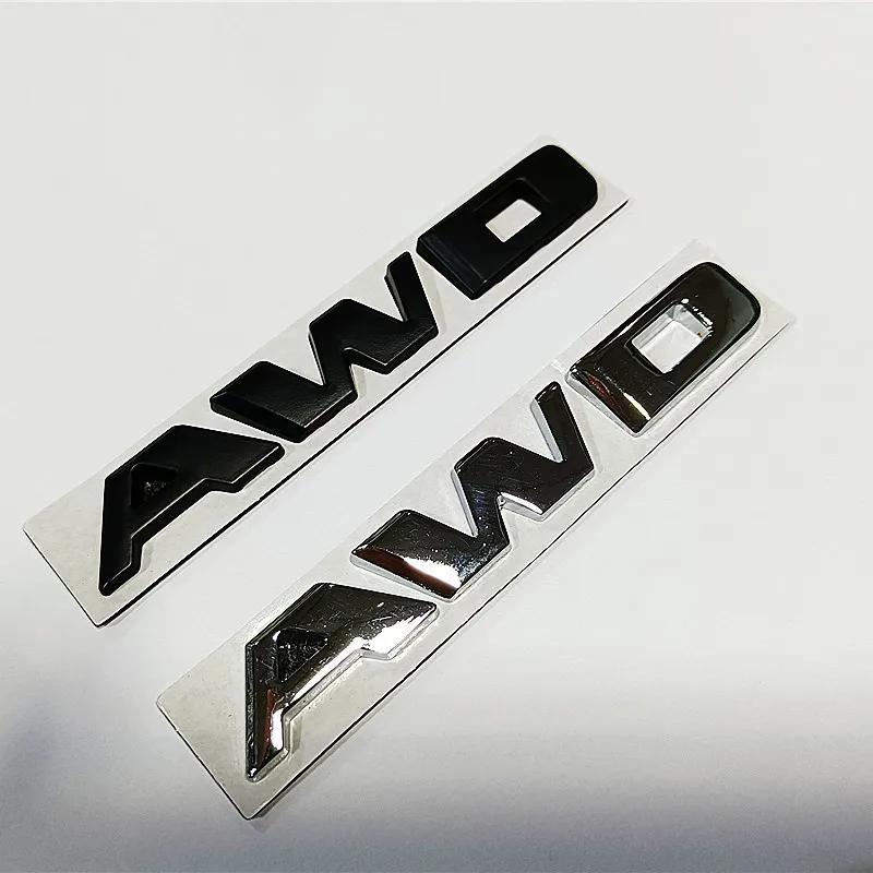 3D Metal Chrome Black Logo AWD Emblem Car Fender Badge Trunk Decal For Cadillac 18XTS CT6 XT5 XT4 AWD Sticker Accessories