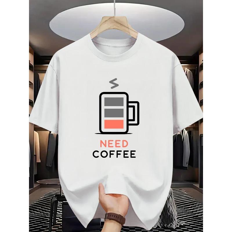 

European sizes Charging: A Caffeine-Powered Stylish T-Shirt - Energize Your Every Day! S белый