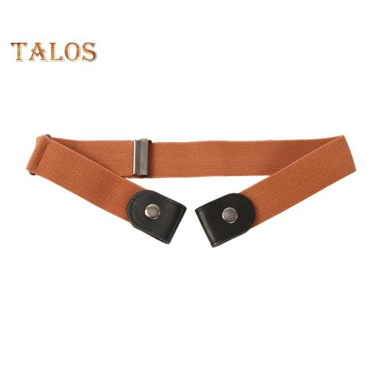 Canvas Lazy Belt Elastic Rubber Band Visible Snap Button Adjustable Slide Buckle Waistband Jeans Pants Accessories
