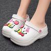 Women's 7CM Height-Increasing Cute Cartoon Clog Sandals - Lightweight, Breathable, Closed-Toe Beach Slippers