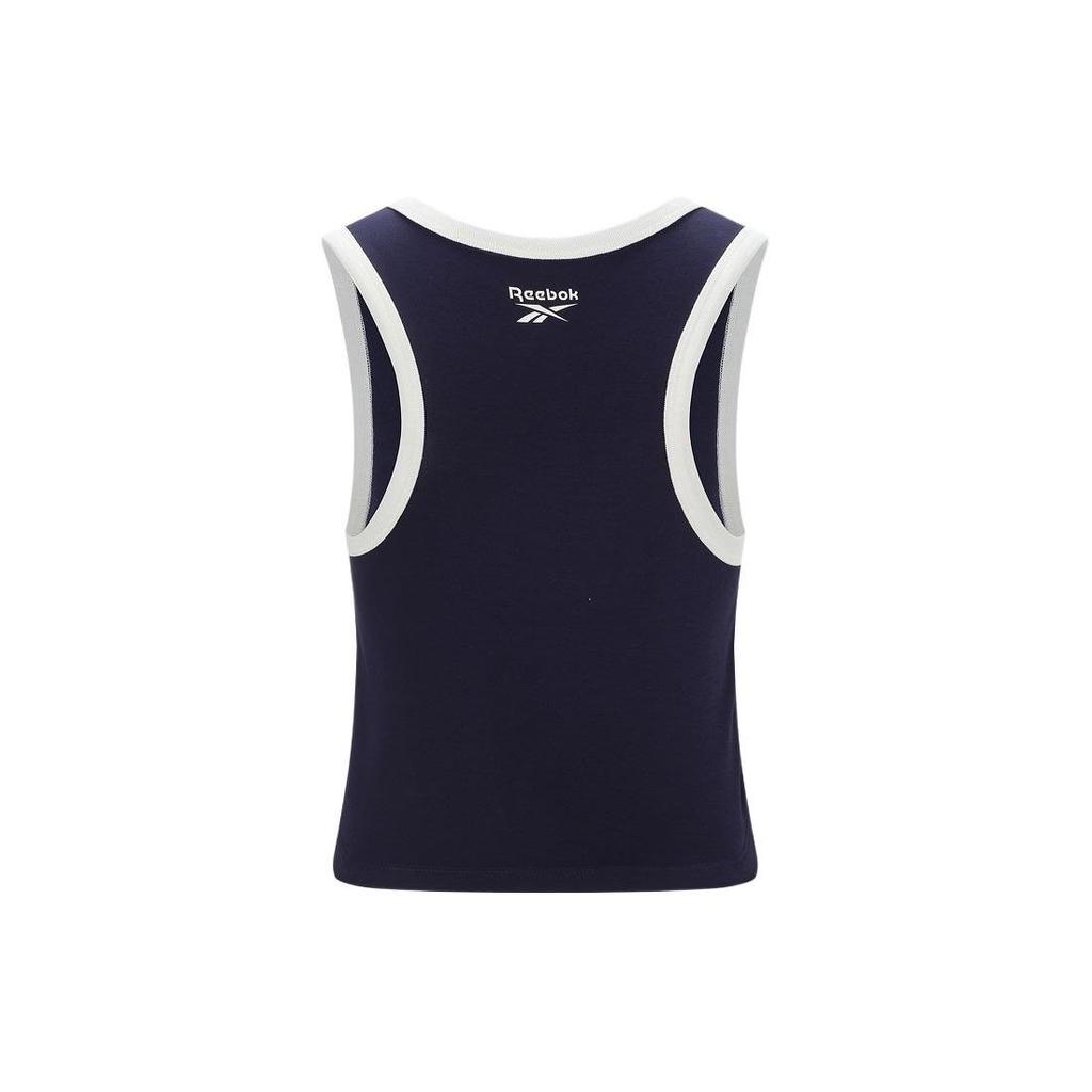 Reebok Color Block Logo Print Slim Fit Sports Casual Tank Top Women Tops Dark-Blue 24SRC410WGN2