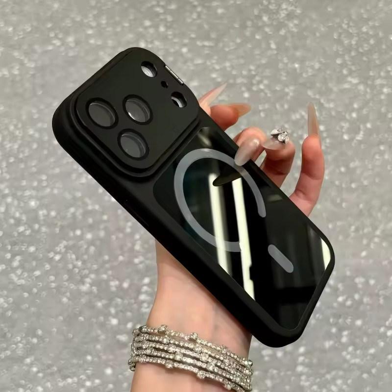 

Матовая Металлическая Защита Камеры Для Чехла С MagSafe Для iPhone 17 16 15 14 13 12 Pro Max Магнитный Жесткий Ударопрочный Чехол iPhone 17 Pro Max чёрный