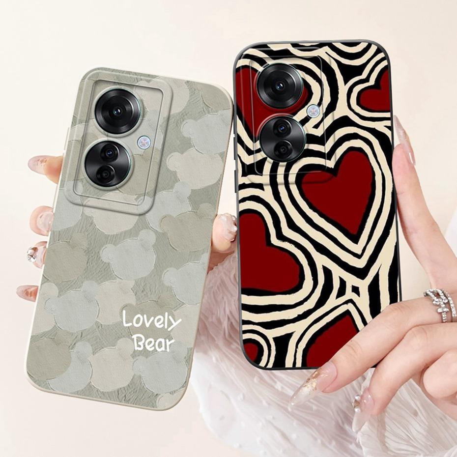 Lens Protective Case For OPPO Reno11 F CPH2603 Fashion Painted Soft Silicone Back Cover For Oppo Reno 11F 5G Phone Cases
