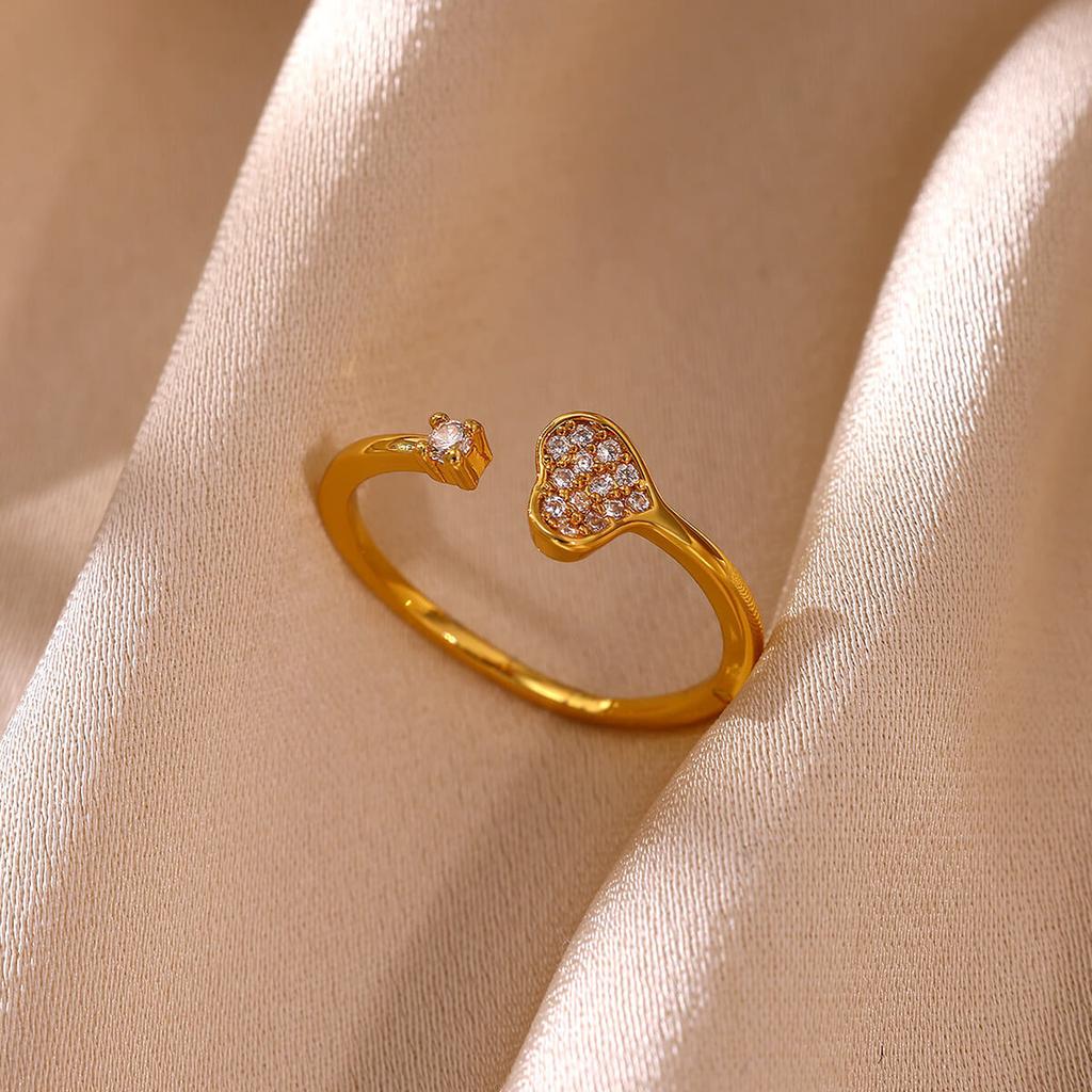 Vintage Gold Color 2026 Rings For Women Symmetric Geometry Anillos Cute Heart Butterfly Bow Ring Punk Jewelry Gifts Waterproof