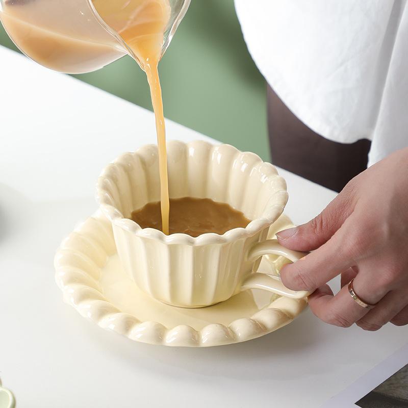 High-Value Ceramic Cup Hotel Restaurant Coffee Cup Saucer Set Office Household Milk Cup Water Cup Breakfast Cup