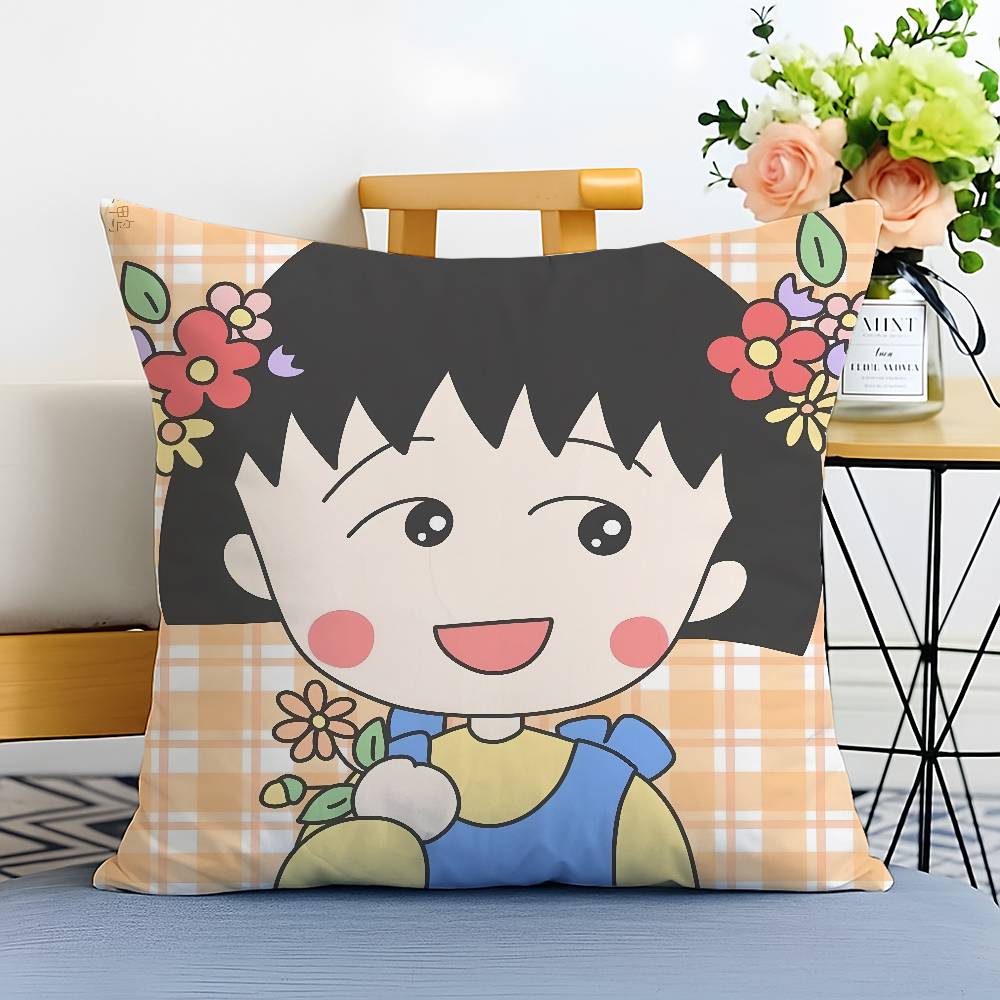 Cute Anime C-Chibi Maruko-chan-MT Pillow Case Printed Brushed Fleece Pillow Baby Skin-Touch Eco-Friendly Dye-Sublimat