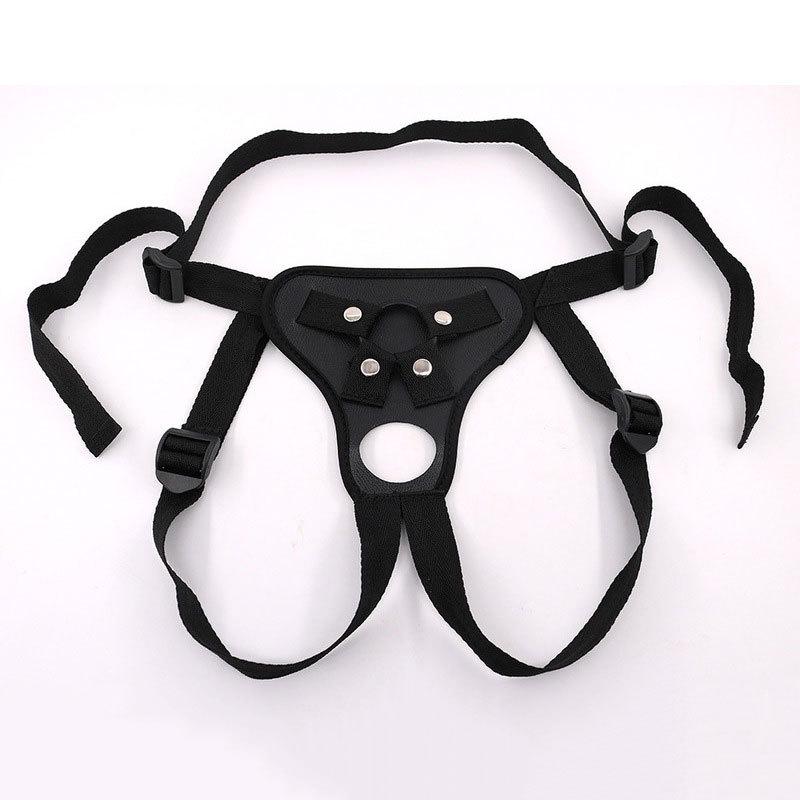Leather Dildo Pull-Up Pants with Lace Underwear for Adults