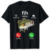 Fih Calling Lustiger Fisch-Themen-Anruf-Meme-T-Shirt Urkomischer Angler-Humor Angel-Neuheit Outfit Grafische Lässige T-Shirts