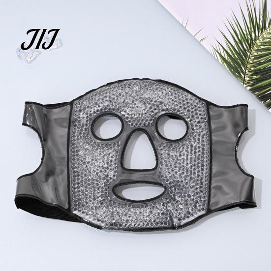 Portable Ice Bead Face Mask Gel Mask, Hot Cold Therapy Eye for Post Reusable Pack Surgery Recovery, 3D Contoured Cooling Heating with Adjustable Strap