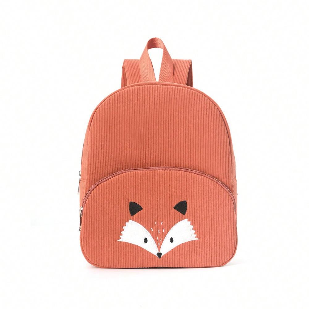 New Corduroy Polyester Bear Shoulders Bag Beige Black Large Capacity Versatile Backpack Washable School Bag Men Women