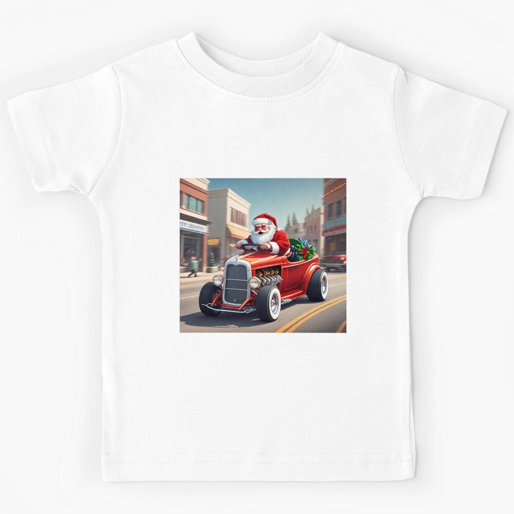 Hot Rod Santa Main Street Santa s Village Kids T-Shirt 140