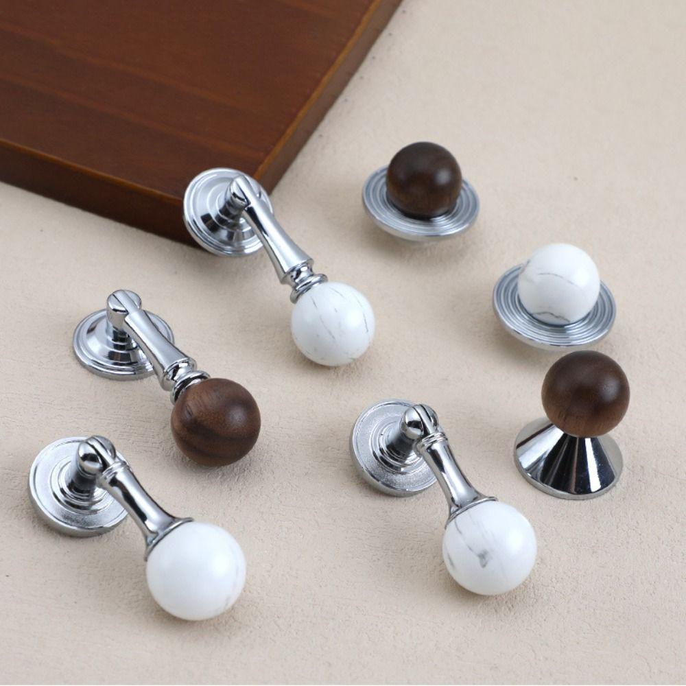 French Chic Wooden Ball Pendant Cabinet Pulls Durable Retro Wood Ball Pendant Handles  Drawer