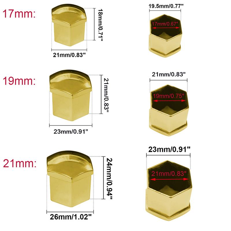 20Pcs 17/19/21mm Caps for Bolts Wheel Bolts Plugs Caps Anti-Rust Screws Cover Wheel Nuts Cap Decoration Styling Car Accessories