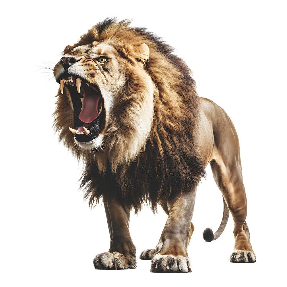 3D Realistischer Brüllender Löwe Wandaufkleber Selbstklebend Abnehmbar für Schlafzimmer Wohnzimmer Eingang Hintergrundwand Dekoration