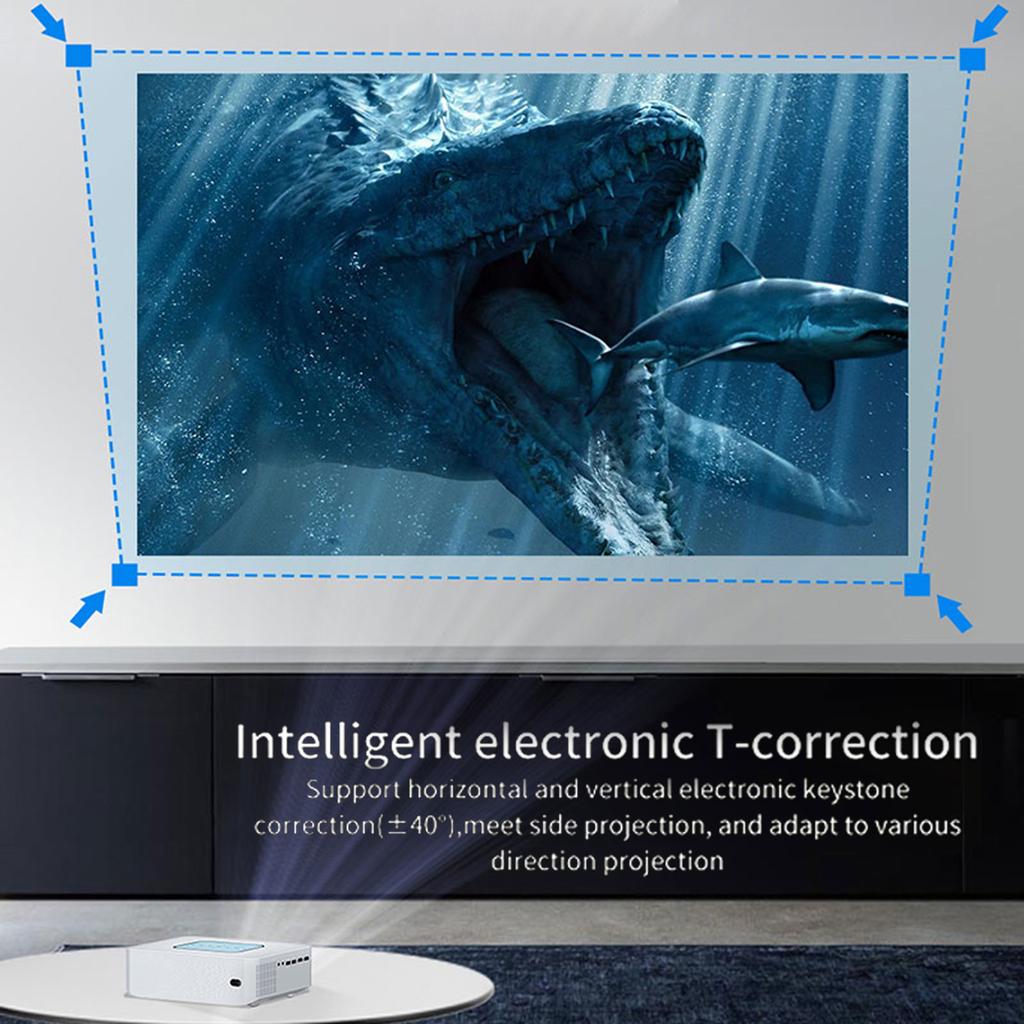 V10 Przenośny projektor LCD LED Android 9.0 Inteligentne kino domowe 2.4G / 5G Dwuzakresowe WiFi BT4.1 Media