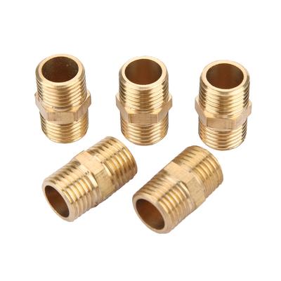 1 2  Brass Pipe Fitting Hex Nipple Water Tube Connecting Accessories (5pcs)