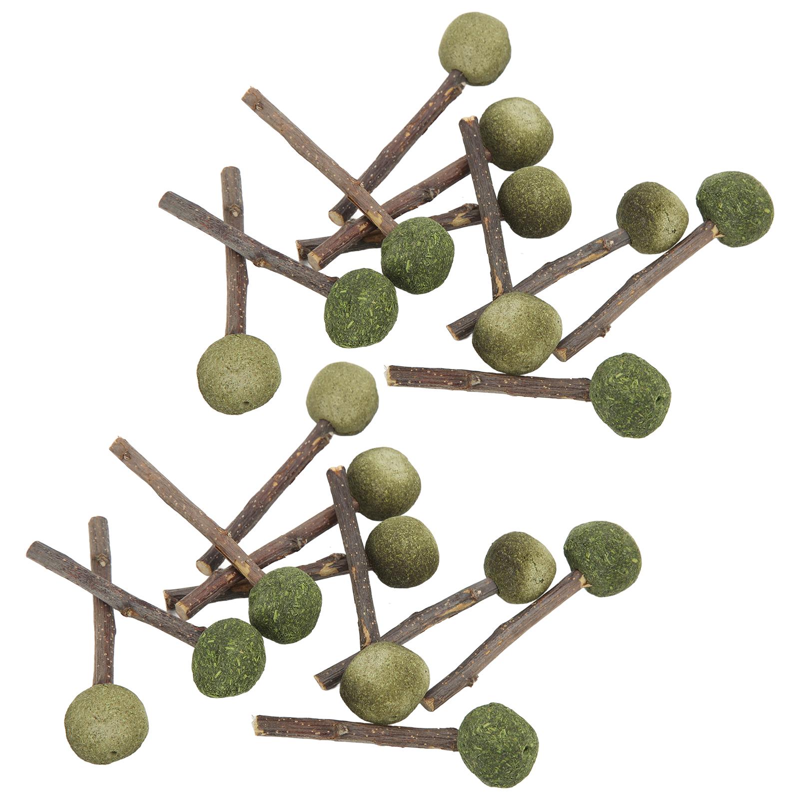 20pcs Rabbit Chewing Sticks Wooden Grass Ball Teeth Grinding Small Pet Biting Sticks for Hamsters Guinea Pigs