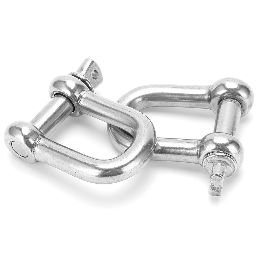 2pcs M18 Screw Pin Anchor Shackle 304 Stainless Steel Heavy Duty DShape Shackle for Chains Wirerope Lifting