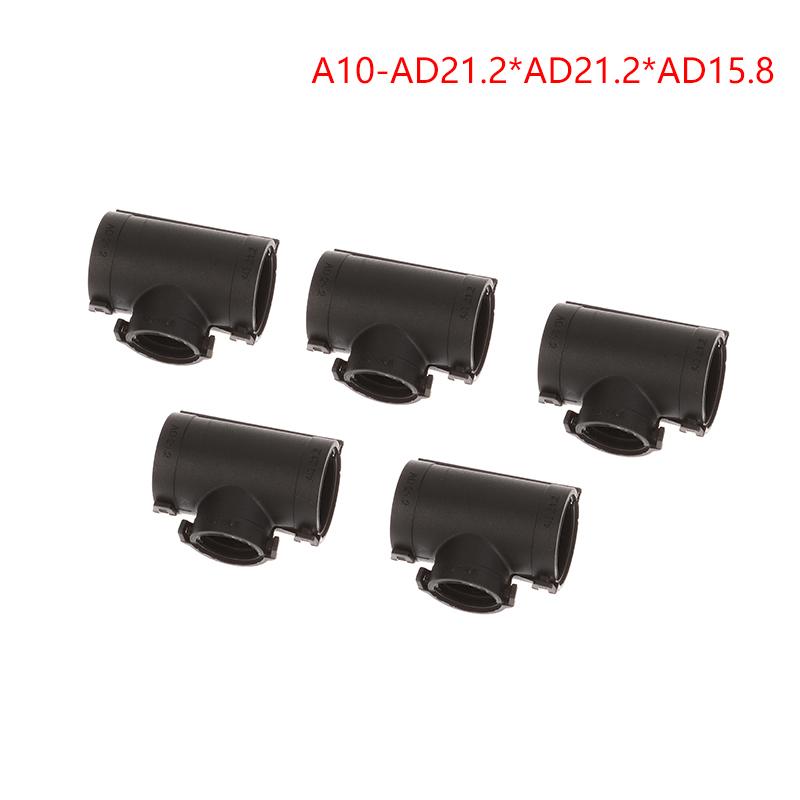 5 szt. Trójnikowy w kształcie litery T, trójnikowy w kształcie litery Y, plastikowy, karbowany, otwierany, opaska do wiązki przewodów samochodowych, reduktor równej średnicy, rozdzielnik