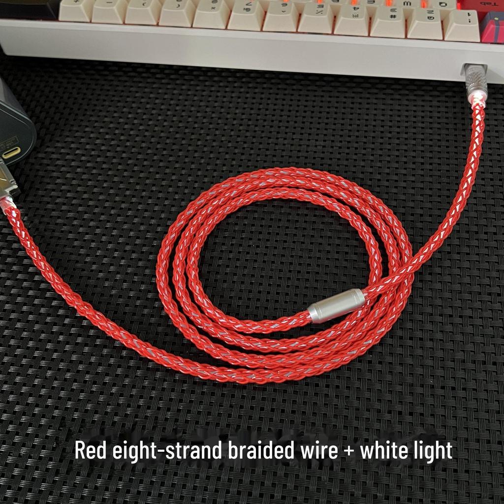 Benutzerdefiniertes DIY Handgefertigtes USB-C Weißlicht Magnetisches Mechanisches Tastatur Ladekabel für 8K Gaming