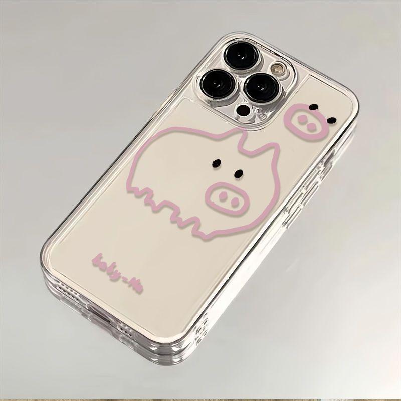 Cute Animal Cartoon Little Pig Case for IPhone 15 14 13 12 11 16 17 Pro Max IPhone 15 14 16 Plus Shockproof Transparent Cover