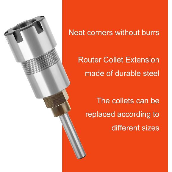 1/4 Inch Shank Router Bit Extension Collets ER20M Extender Chuck Converter Adapter, Convert 1/2-Inch & 1/4-Inch Shank Bits for Milling Lathe Tool