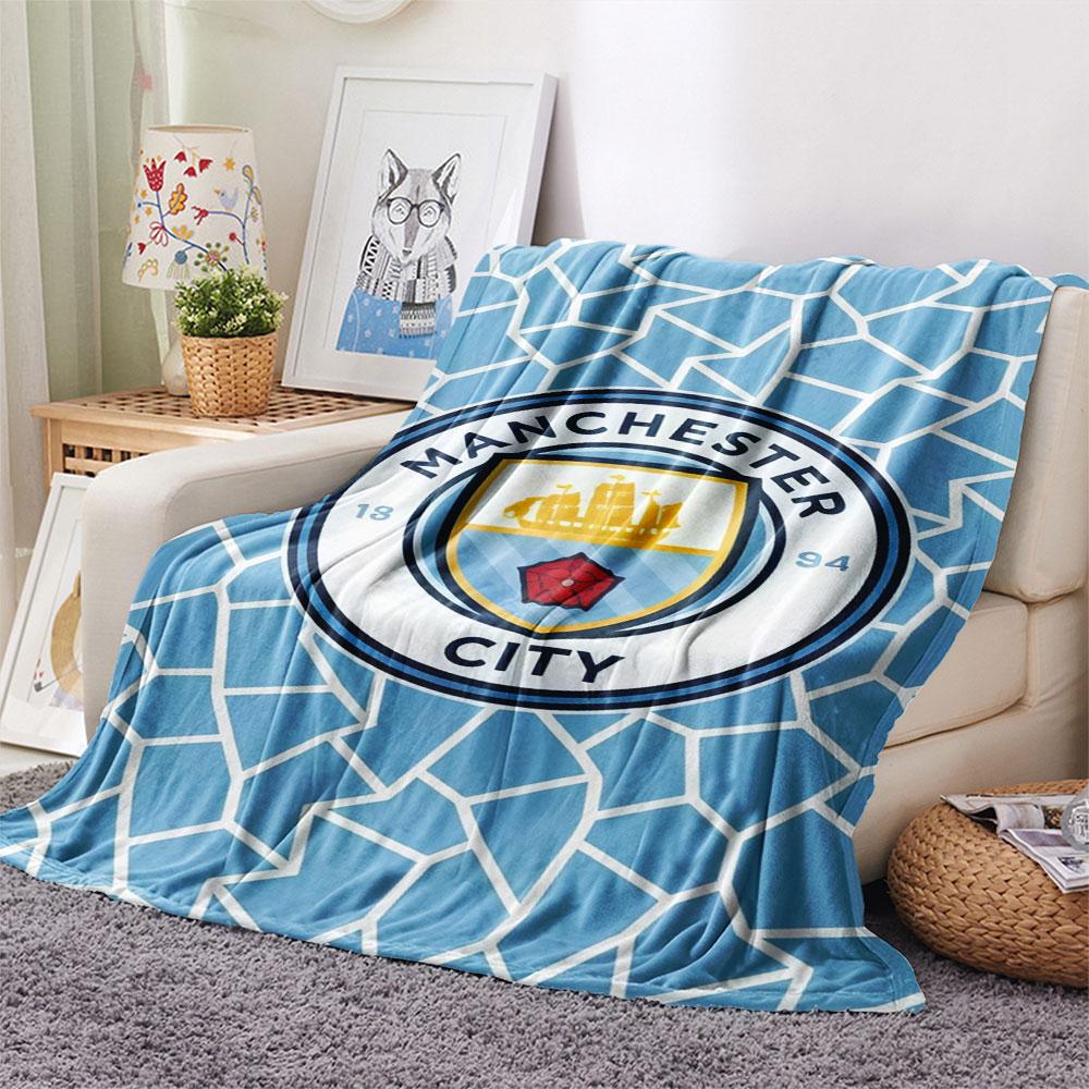 Bold MCFC Decals Blanket, High Quality Comfortable for All Seasons, Home Decor, Warmth and Comfort