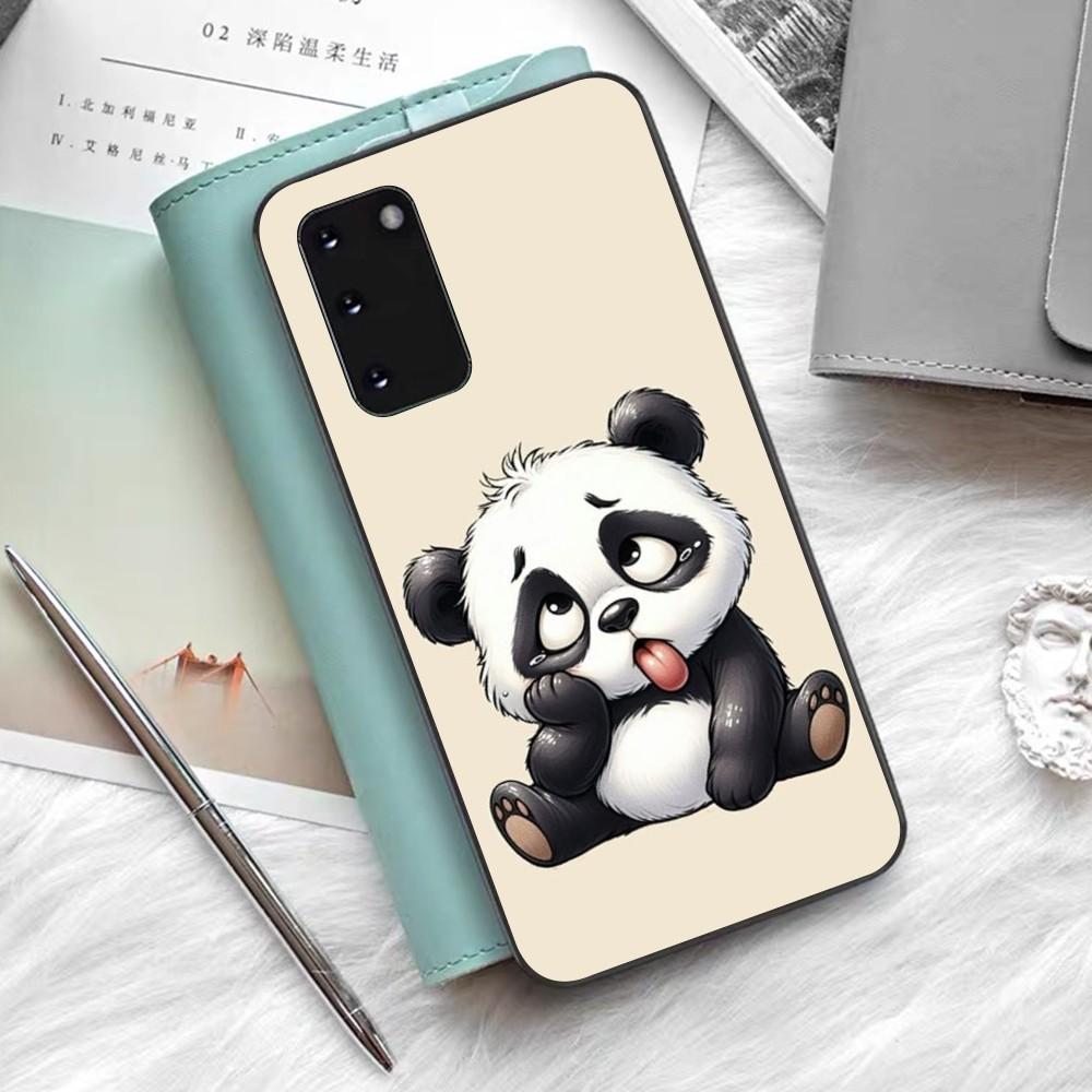 Cartoon Lovely Panda Phone Case Silicone PC+TPU For Samsung S10 20 30 22 23 24 Plus Lite Ultra Cover