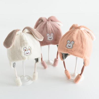 Kinder Plüsch Warmer Winddichter Hut mit Niedlichen 3D-Hasenohren