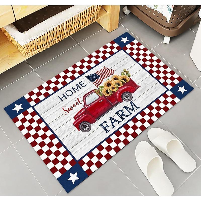 Festival Truck Pattern Doormat Area Carpet Kitchen Living Room Bedroom Laundry Room Carpet Room Bathroom Decorative Floor Mat