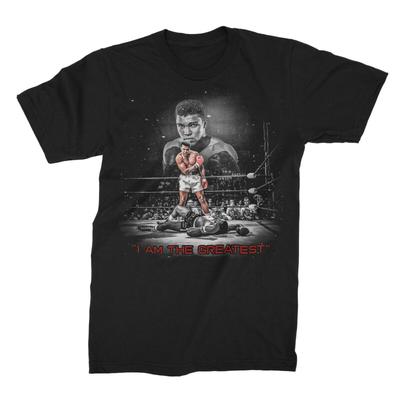 Muhammad Ali I am The Greatest T-shirt da Pugilato Maglietta Nera Tutte le Taglie 2F489