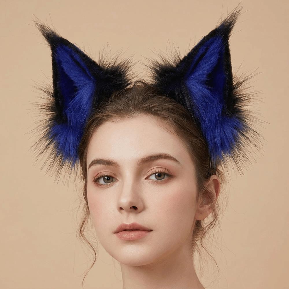 Animals Cat Ears Headband JK Furry Cosplay Headwear Sweet Wolf Dog Hair Band Halloween