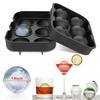 Large Round Ice Ball Maker Silicone Mold with Lid BPA Free Reusable Sphere Cube Trays for Whiskey Bourbon Cocktails and Home Bar