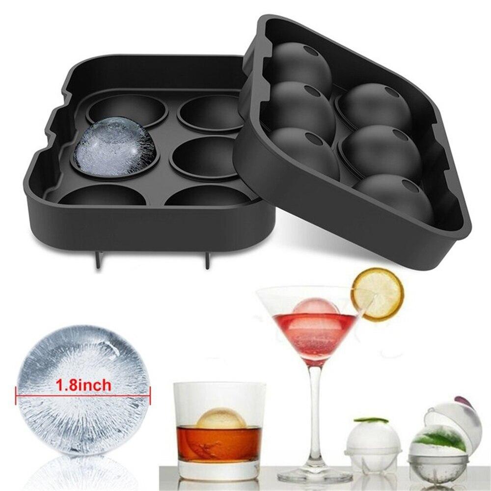 Large Round Ice Ball Maker Silicone Mold with Lid BPA Free Reusable Sphere Cube Trays for Whiskey Bourbon Cocktails and Home Bar