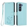 Applicable INFINIX HOT 60 PRO+Phone case with heart-shaped cat design, solid color, cute protective cover