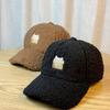 New Hat Women's Autumn and Winter Lamb's Hair Peaked Cap Cute and Versatile Baseball Cap Plush Velvet Hat Windproof and Warm