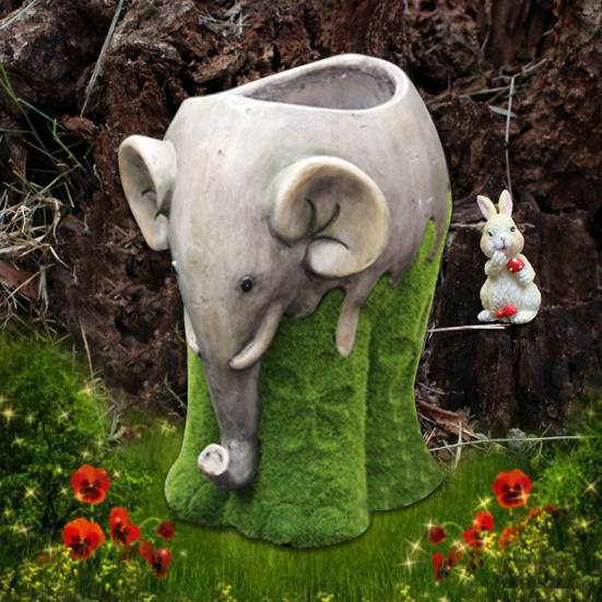 

Креативный горшок для растений большой емкости из смолы Молящийся слон большой горшок для цветов садовые принадлежности серый