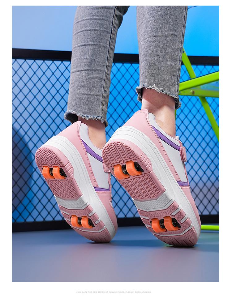 Dětské transformovatelné čtyřkolečkové brusle - Boty pro chůzi internetových celebrit pro dívky a chlapce