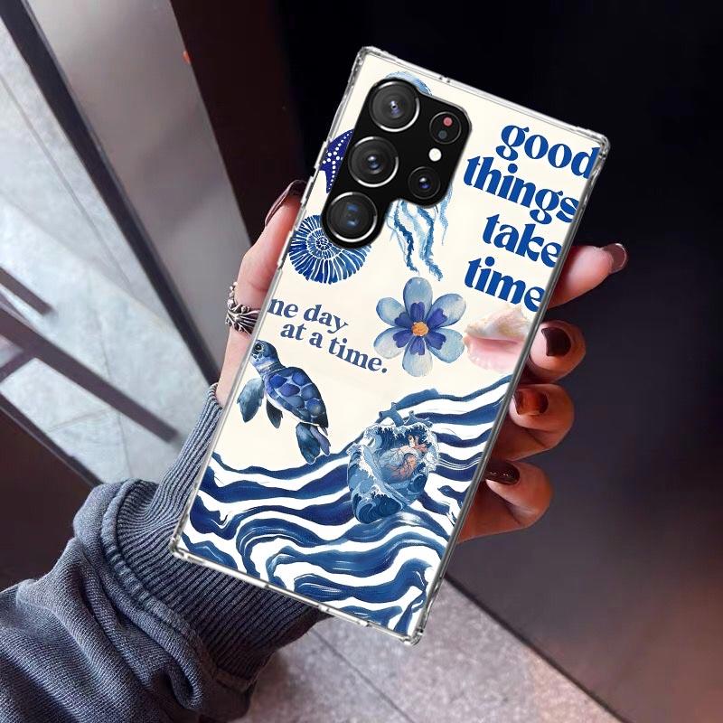 Ocean Starfish Sea Turtle Shark Phone Case For Samsung Galaxy S26 S25 Edge S24 S23 Ultra S22 Plus S21 S20 FE Soft TPU Back Cover