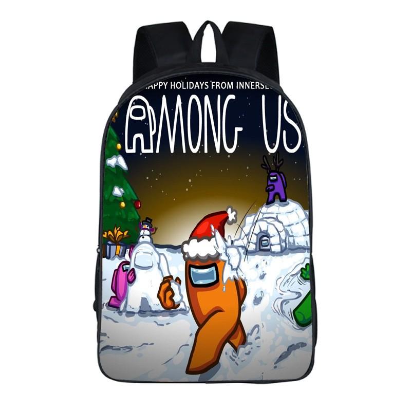 Among Us Kids Backpack Oxford Fabric School Bag Boys Girls 20L Capacity Dual Strap With Air Cushion Straps