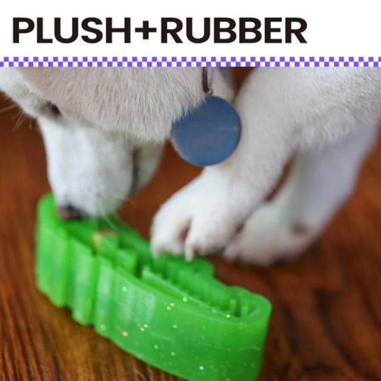Crocodile Slow Feeder Dog Toy Silicone Puzzle Feeder with Hidden Treat Slots Outdoor Gaming Toy for Large Small Dogs