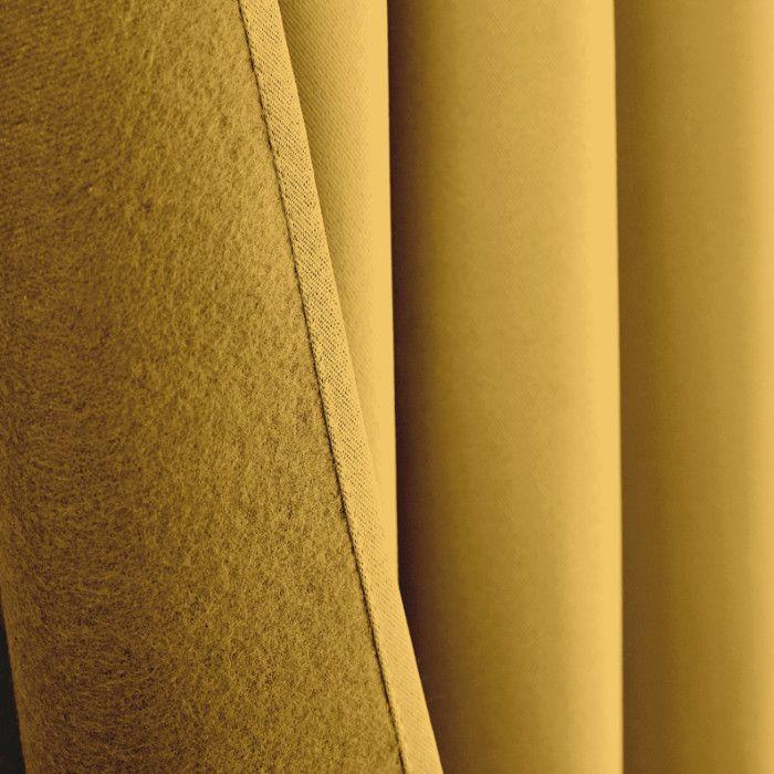 Rideau occultant phonique et thermique doublé polaire "Arctique" Miel