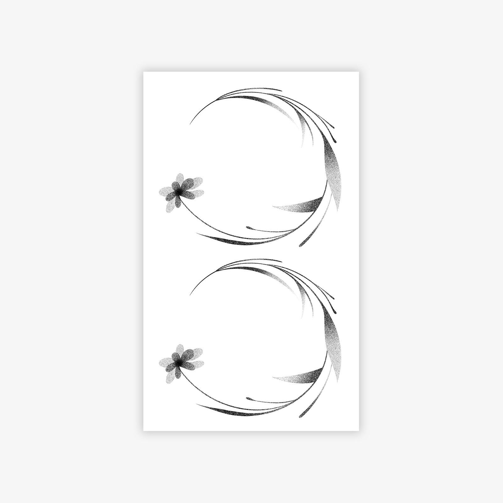 

Flower Show Plain Flower Half Circle Tattoo Sticker Waterproof And Long-Lasting High-End Clavicle Arm Temporary Tattoo Sticker 9*15