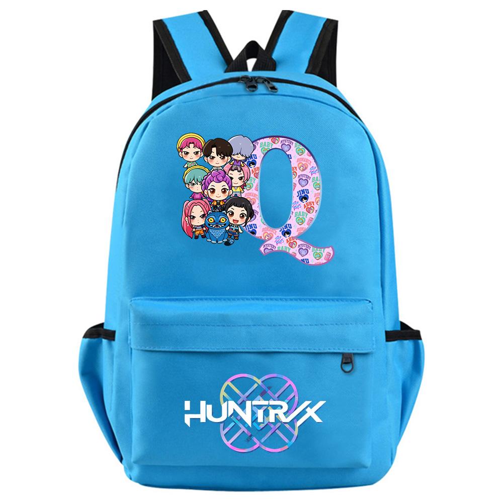 26 English Letter Kpop Demon Hunters Printed Backpack for Teenager Student Girl Boy Bookbag Schoolbag Women Large Capacity Travel Bag Kid Gift Rucksak