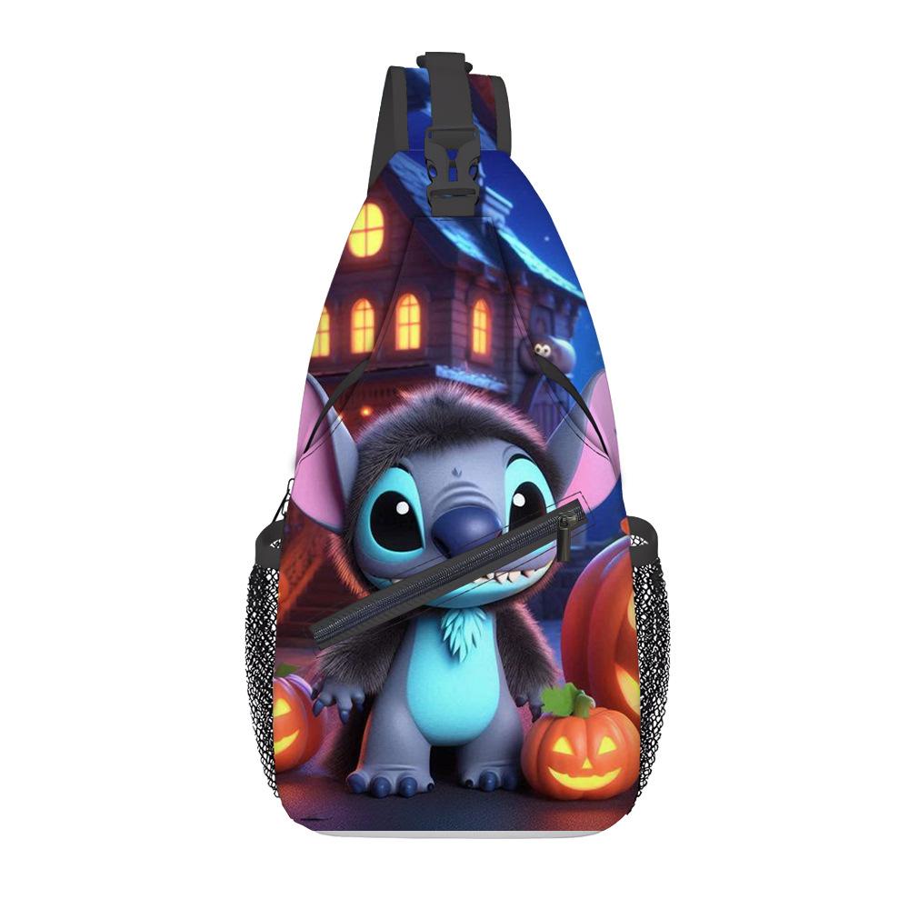 Breast Bag Women'S Fashion Oxford Cloth Cartoon Shoulder Messenger Bag Large Capacity Cycling Breast Bag