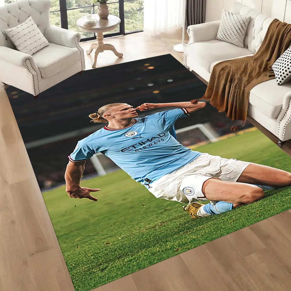 Haaland Enthusiasts Square rugs are a great choice for living rooms, bedrooms, home décor, and as gifts.