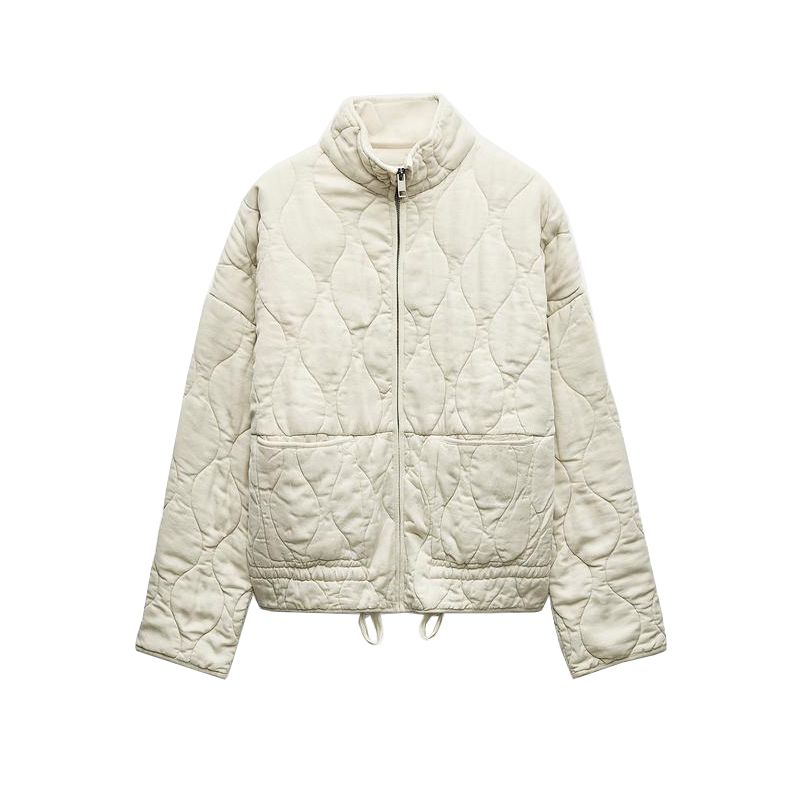 Autumn and Winter New Women Daily Versatile Loose Tencel Cotton Washed Cotton-padded Jacket Outerwear 4088052 4088242