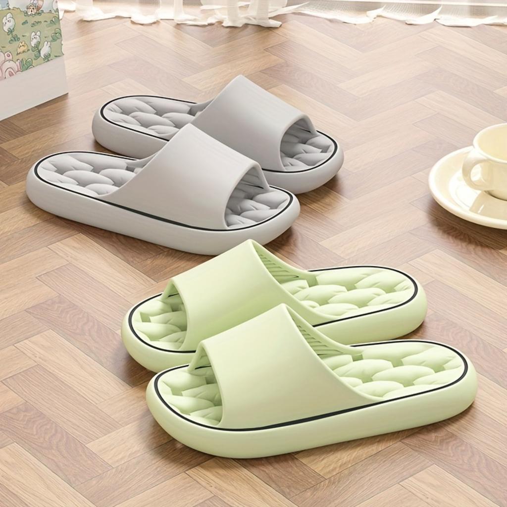 Home Slippers Summer Indoor Anti-Slip Bath Shower Couple's Thickened Hollow-Out Quick-Dry Outdoor Flip-Flops for Women